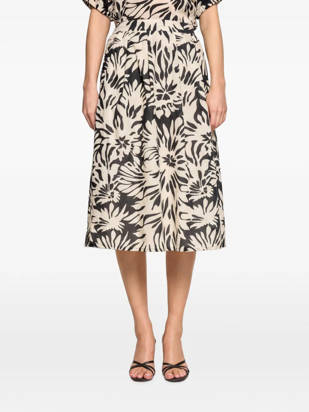 VERA MONT floral-print pleated skirt - Toni neutri
