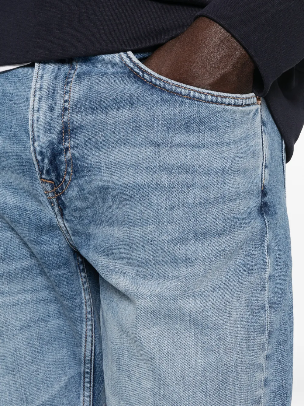 Gant Denim shorts met opgerolde zoom Blauw