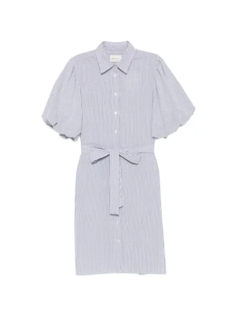 Gant striped balloon-sleeve midi dress