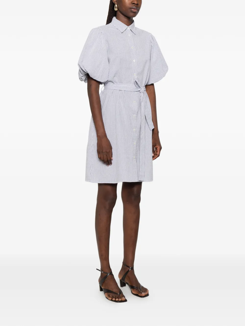 Gant Midi-jurk met ballonmouwen Wit