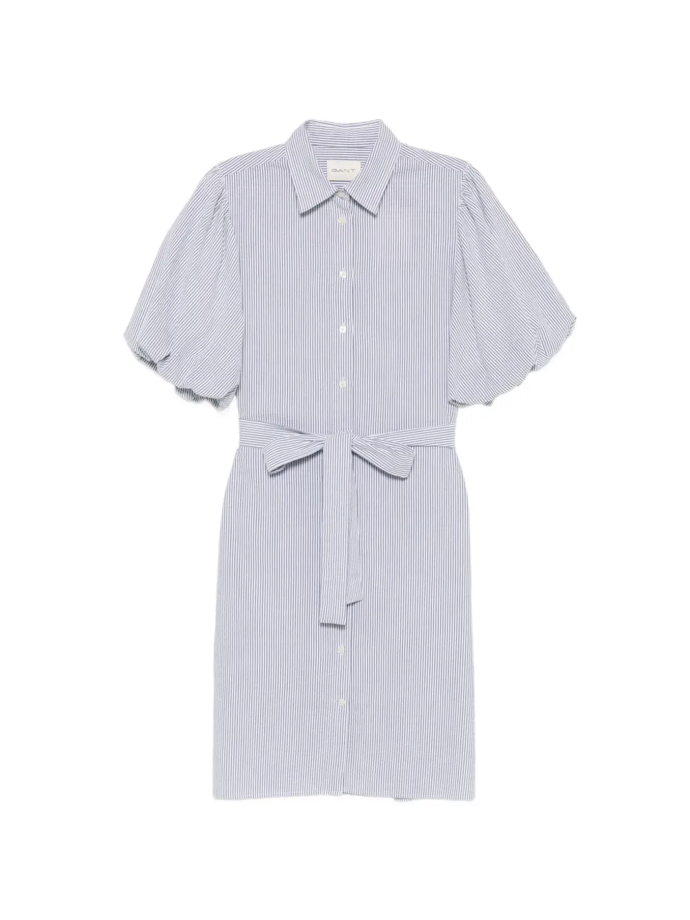 Gant striped balloon-sleeve midi dress - Bianco