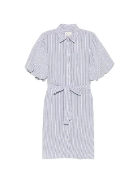 Gant striped balloon-sleeve midi dress