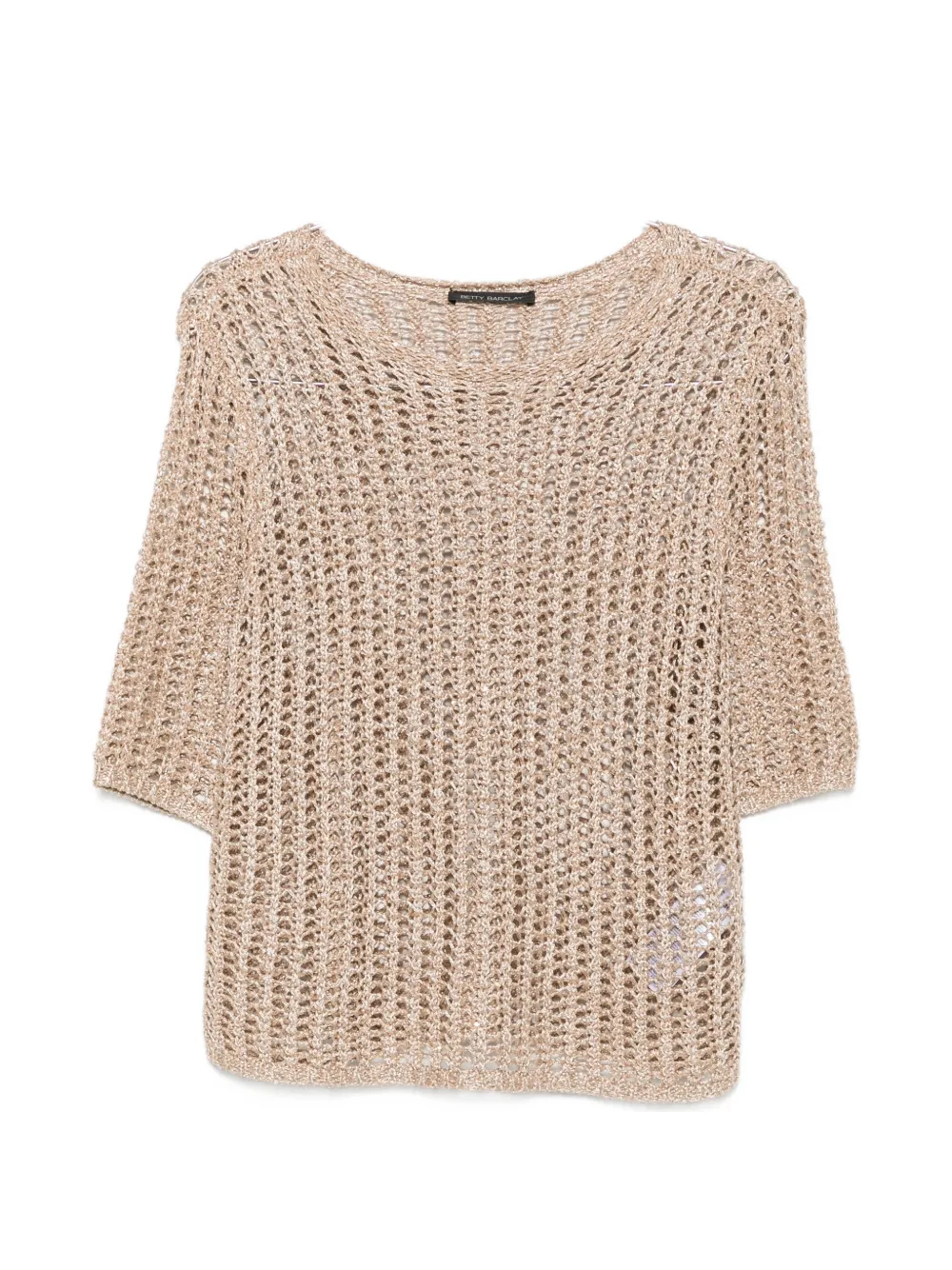 Betty Barclay open-knit sequin-embellished top - Toni neutri