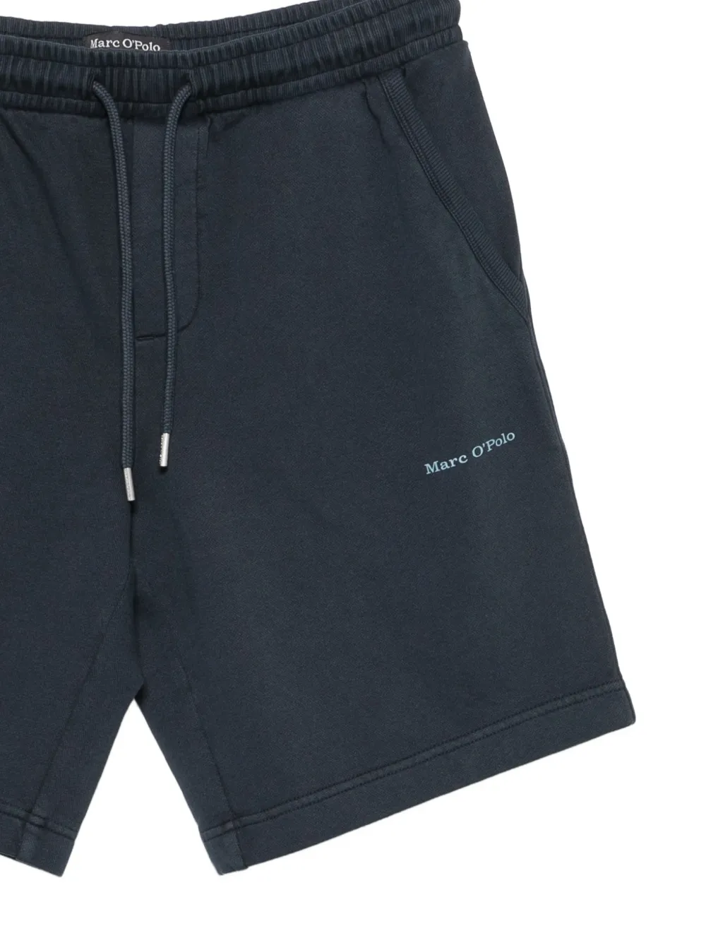 Marc O'Polo Shorts met trekkoordtaille en logoprint Blauw