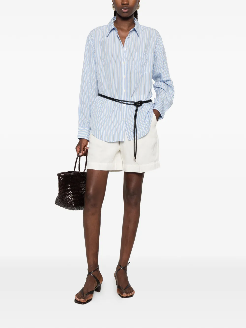  Gant Camisa A Rayas De Algodón - Azul 