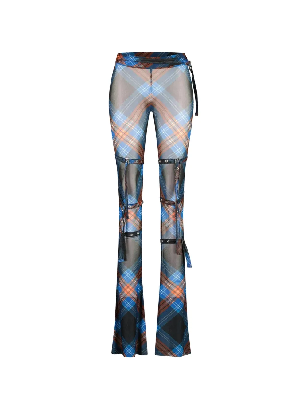 Charles Jeffrey Loverboy tartan buckle-mash trousers - Blu