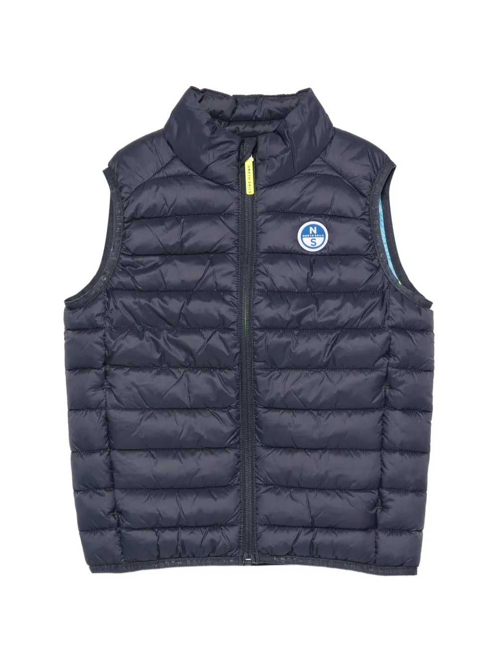 North Sails Kids quilted logo-patch gilet - Blue