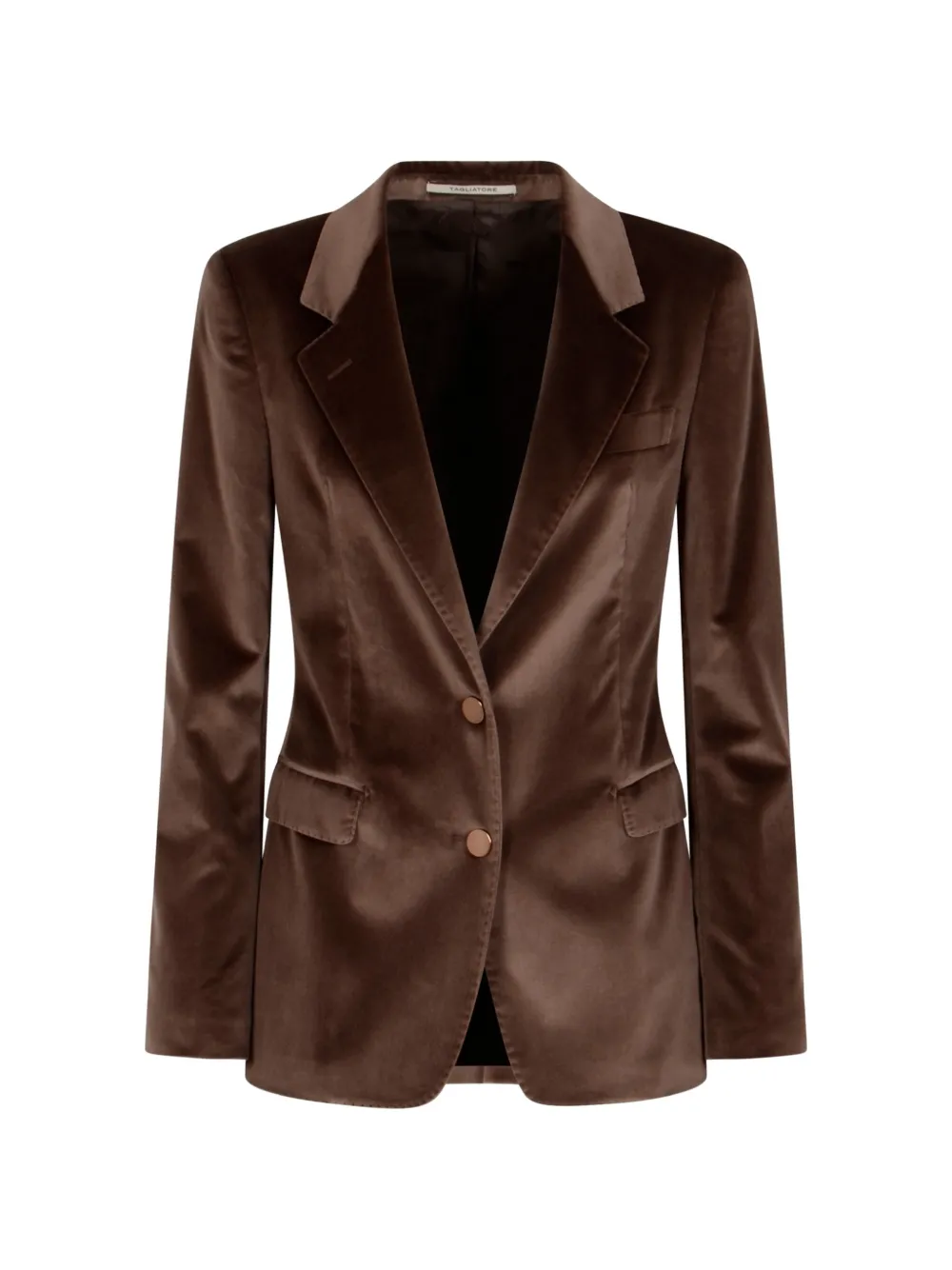 Tagliatore velvet-effect peak-lapels blazer - Brown