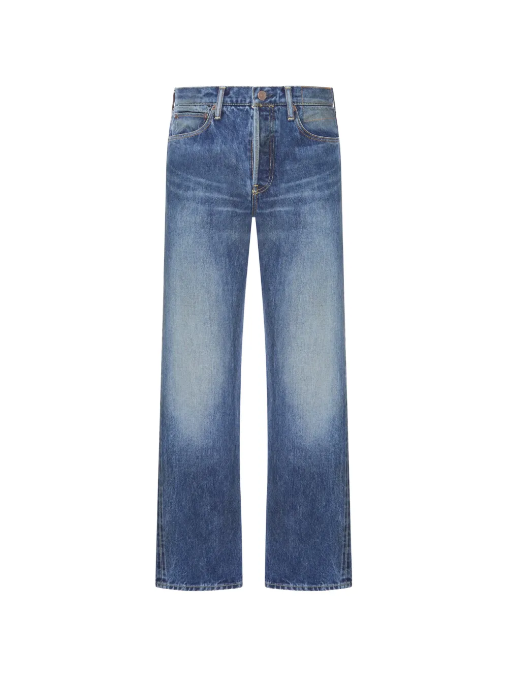 visvim logo-patch jeans - Blu