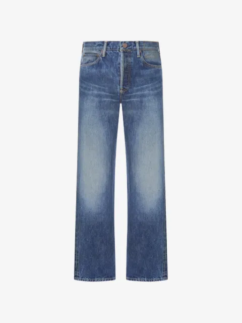 visvim jeans con parche del logo