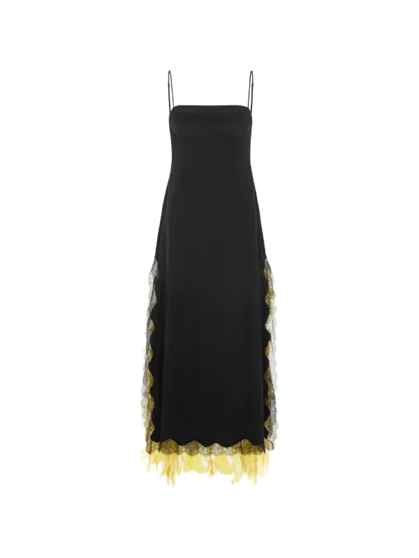 16Arlington lace-trim Midi Dress | Black