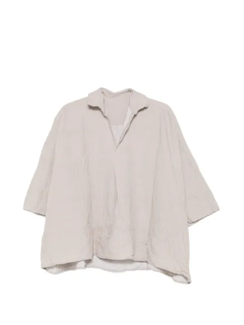 Daniela Gregis crinkled-finish polo-collar T-shirt