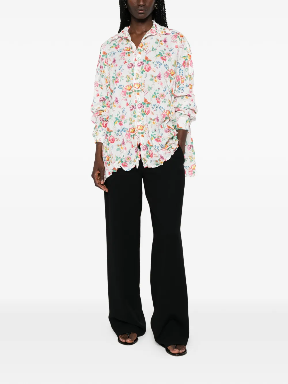  Daniela Gregis Camicia A Fiori - Bianco 