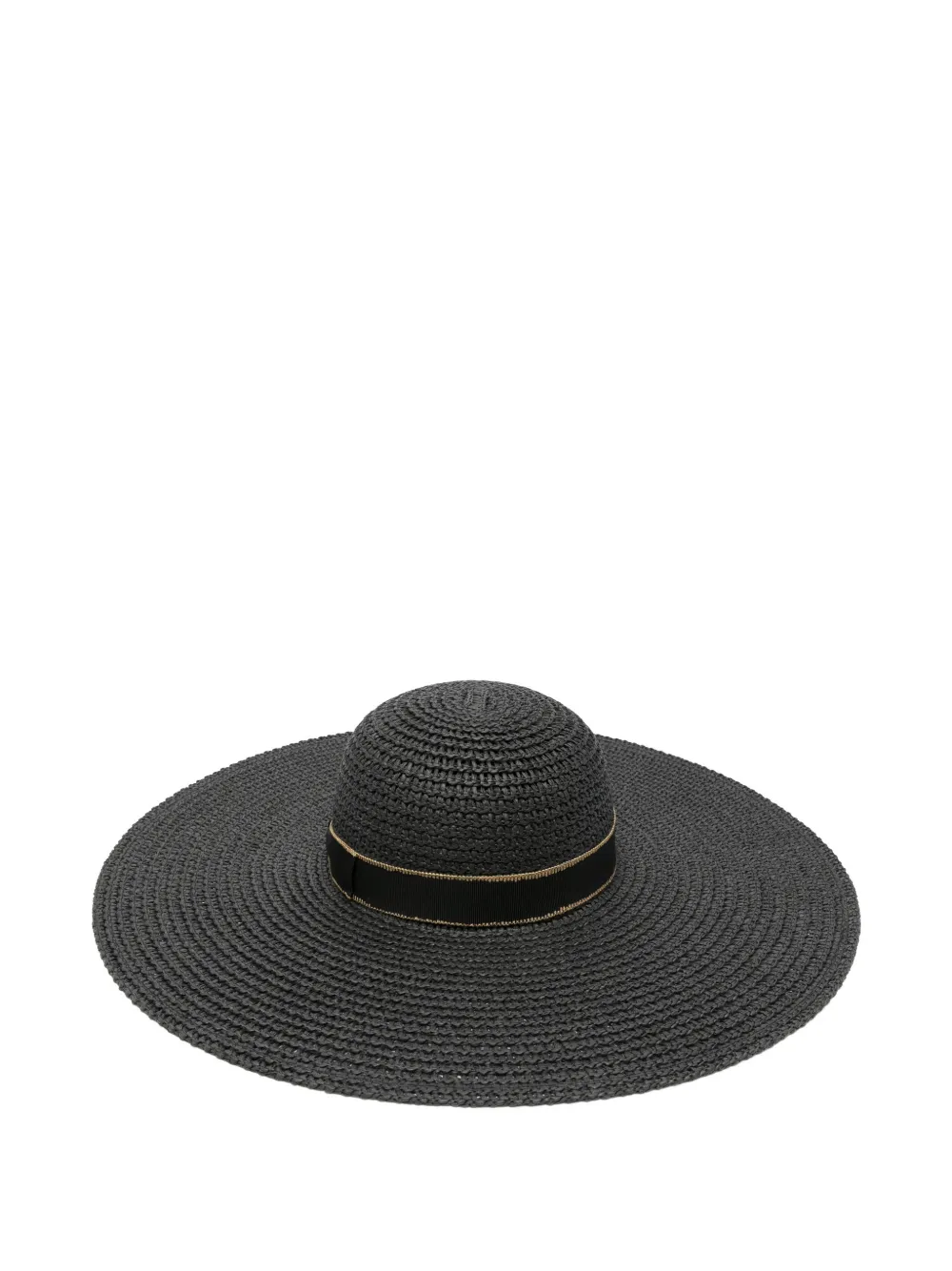Borsalino wide-brim woven sun hat - Nero