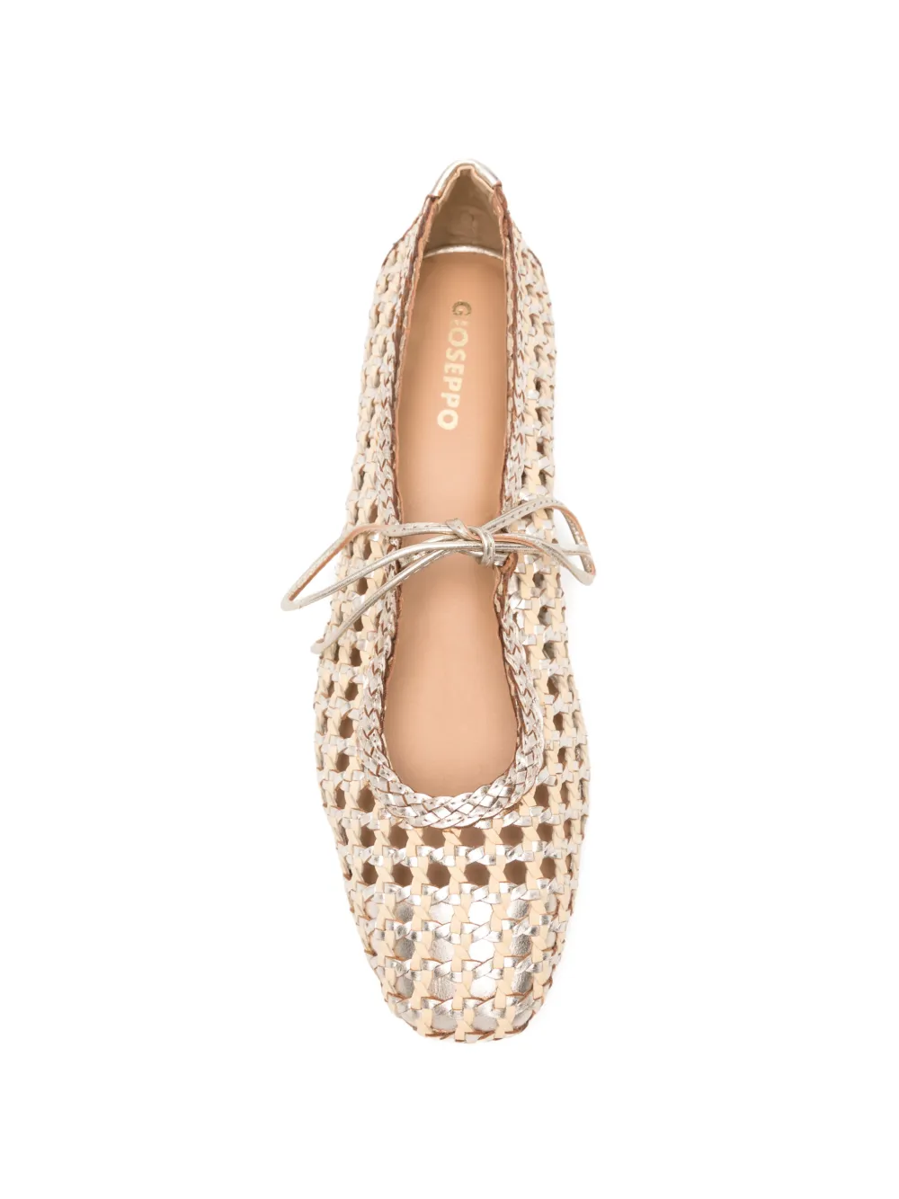 gioseppo woven leather ballet flats Goud