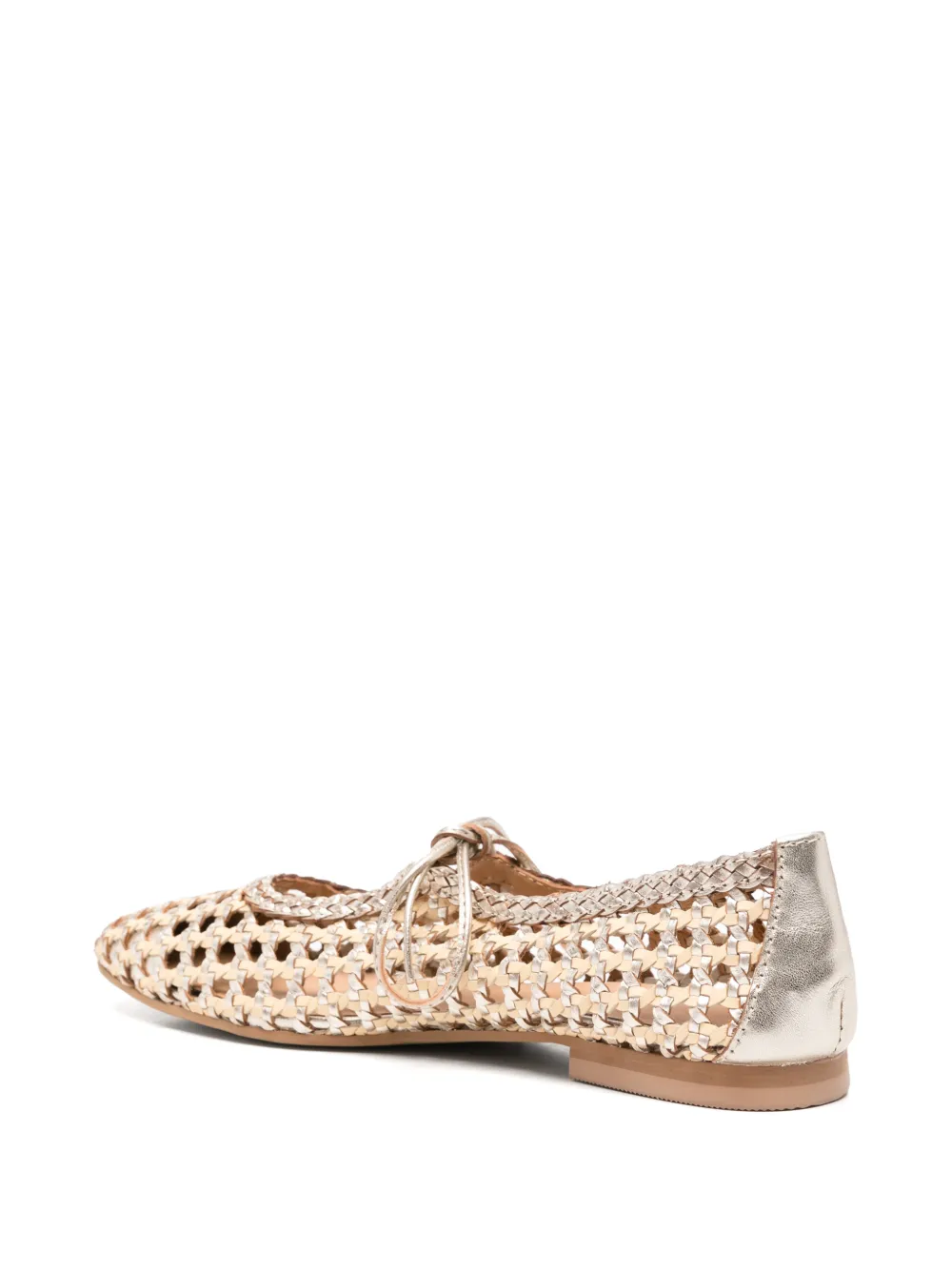 gioseppo woven leather ballet flats Goud