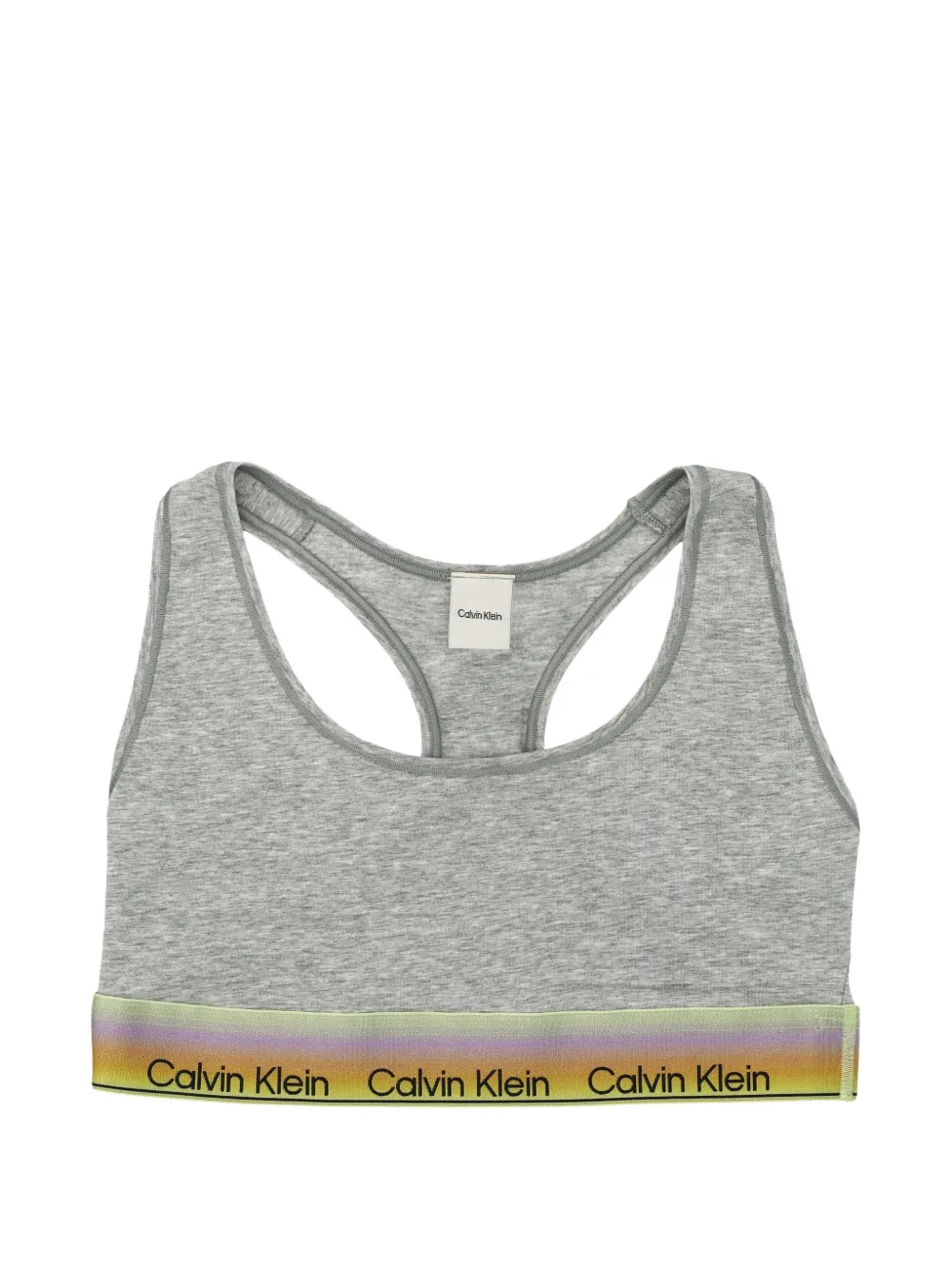 Calvin Klein logo-band racerback bralette - Grau