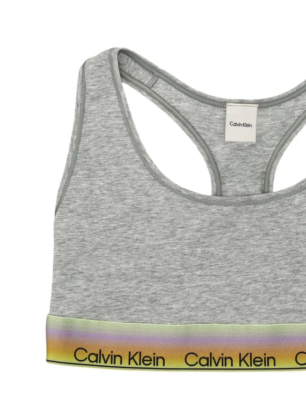 Calvin Klein Racerback bh met logoband Grijs
