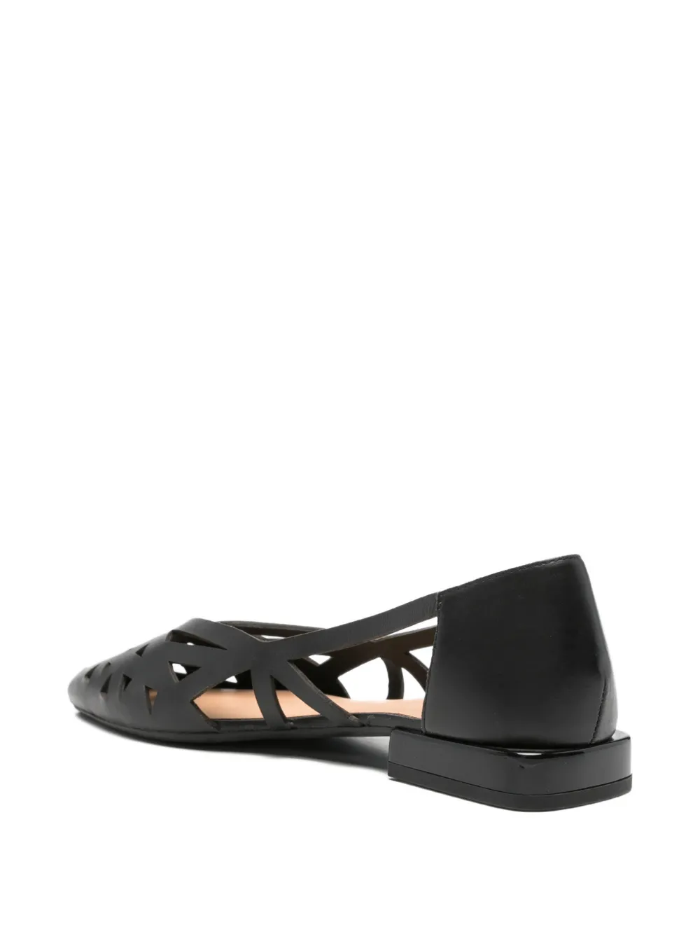 gioseppo Bumala cut-out leather ballet flats Zwart