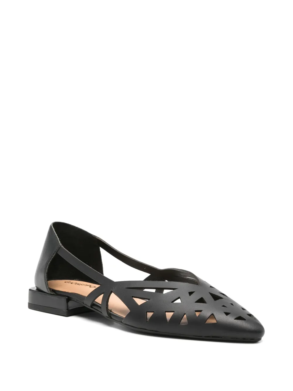 gioseppo Bumala cut-out leather ballet flats Zwart
