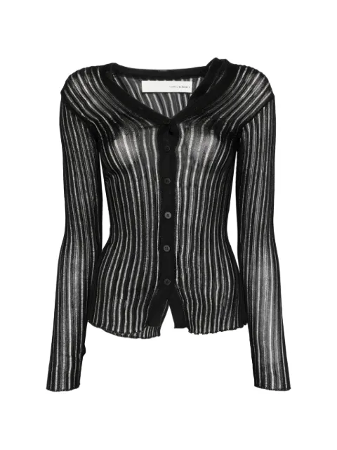 Isabel Benenato sheer ribbed cardigan