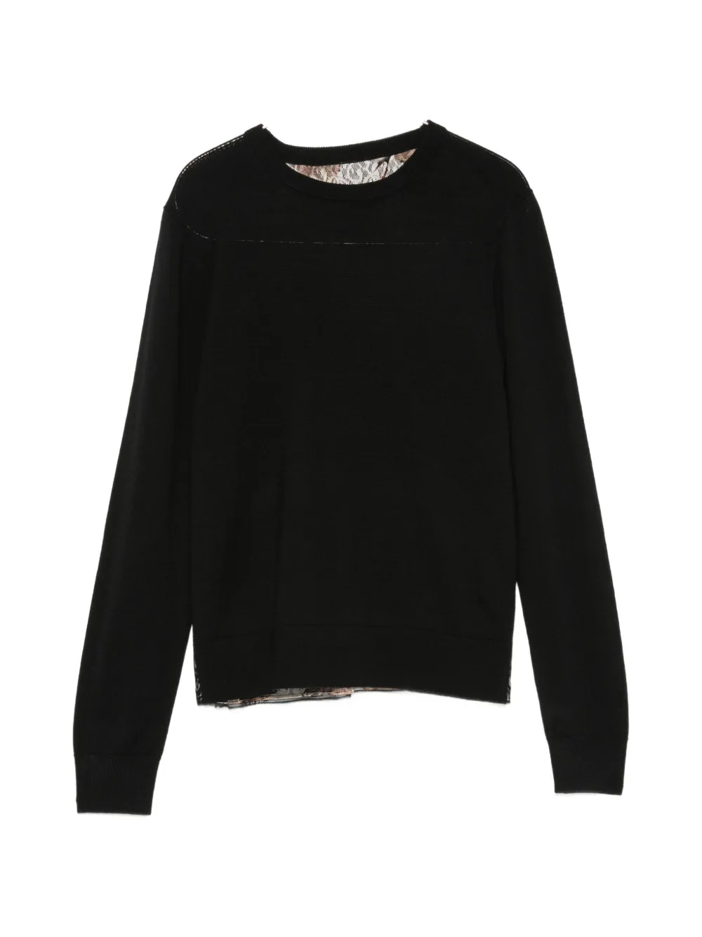 Quetsche lace-panel sweater - Schwarz