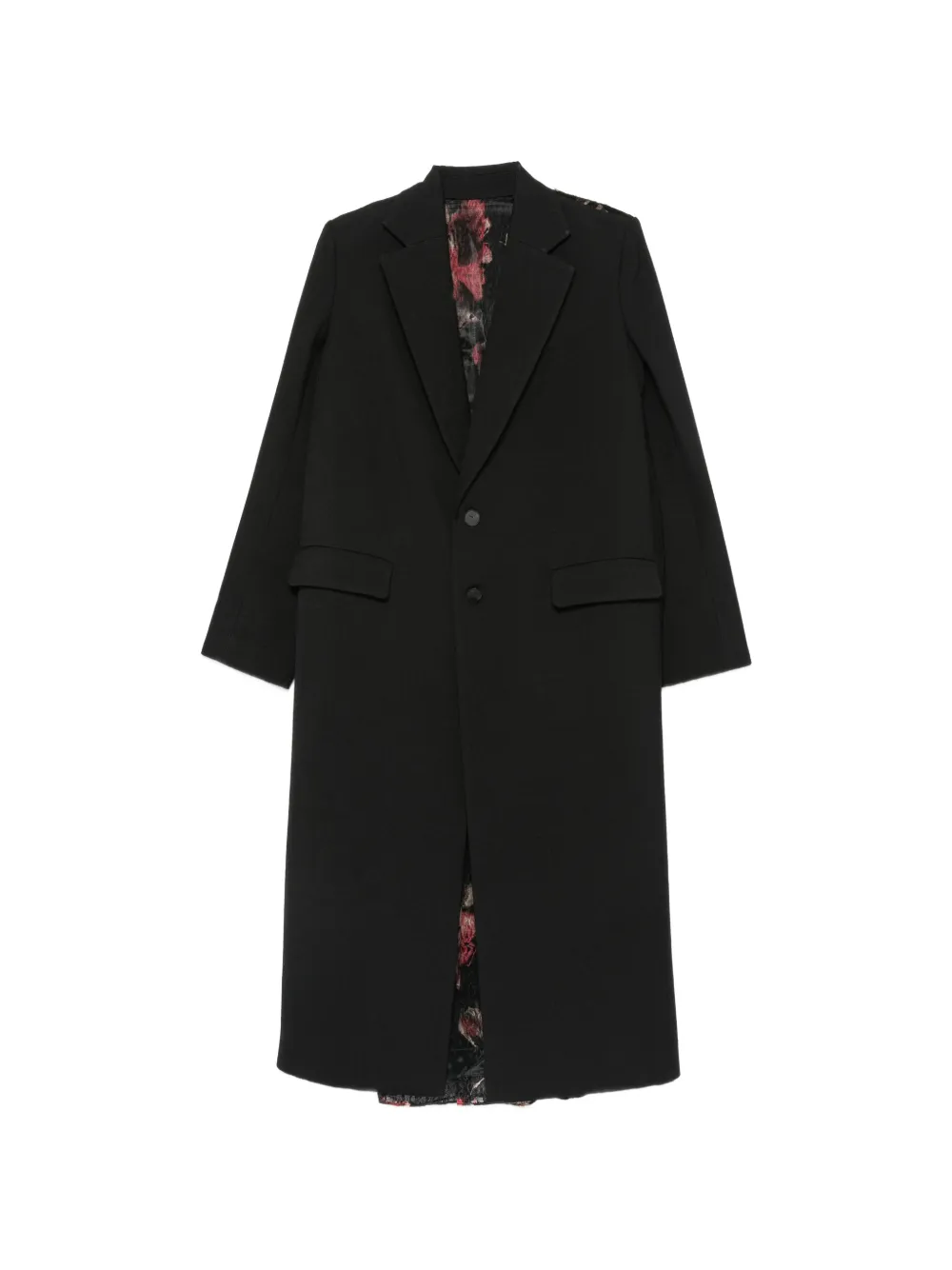 Quetsche floral-print tulle-panel coat - Nero