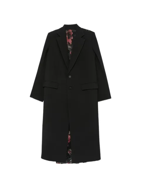 Quetsche floral-print tulle-panel coat