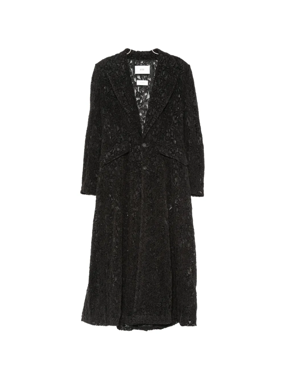 Quetsche floral-lace A-line coat - Nero