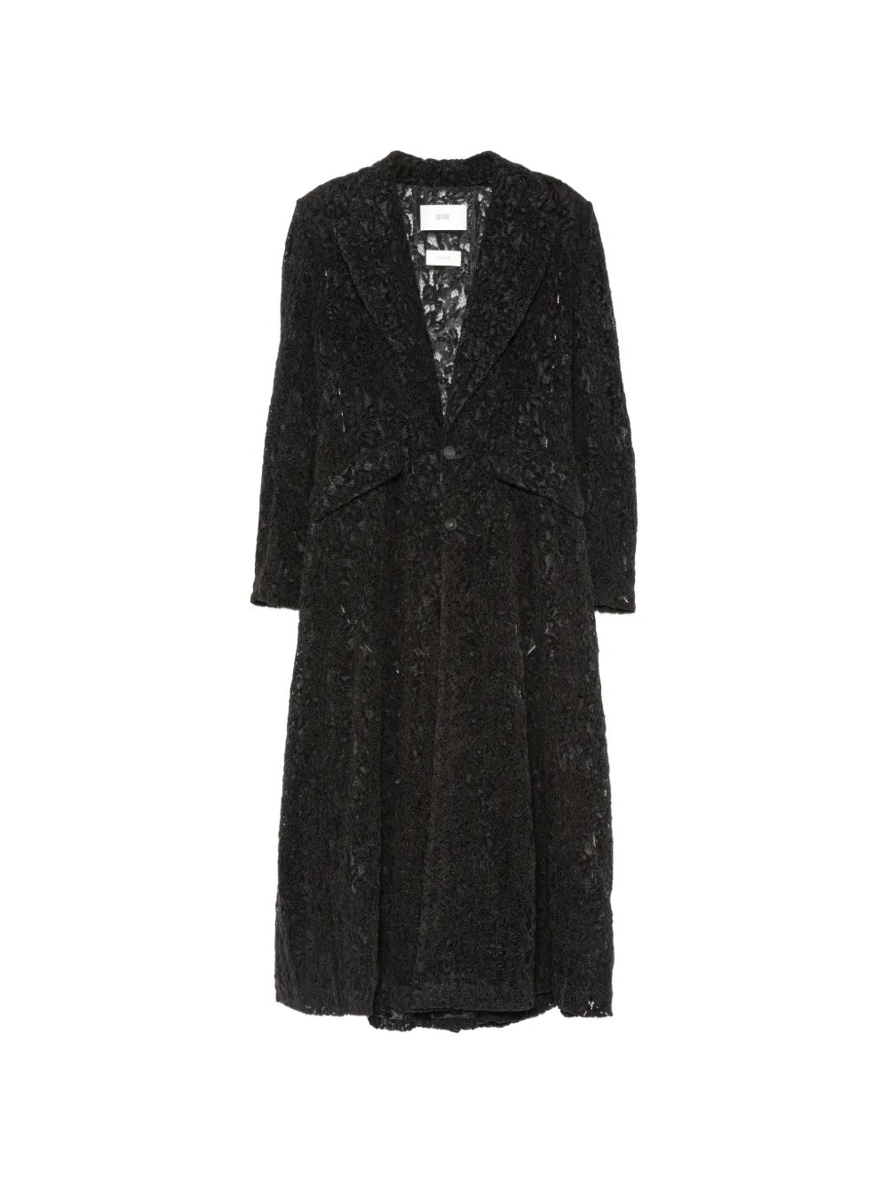 Quetsche floral-lace A-line coat - Nero