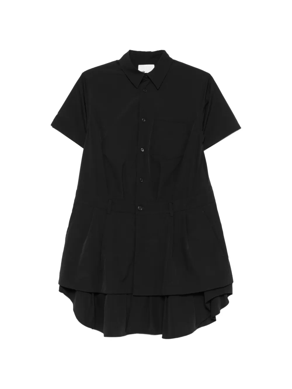 Noir Kei Ninomiya pleated-trim layered midi dress - Nero