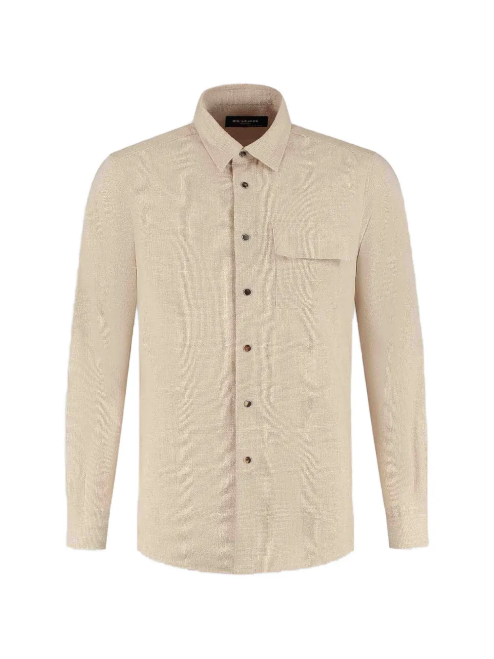 Kiton Buba flap-pocket long-sleeve shirt - Toni neutri