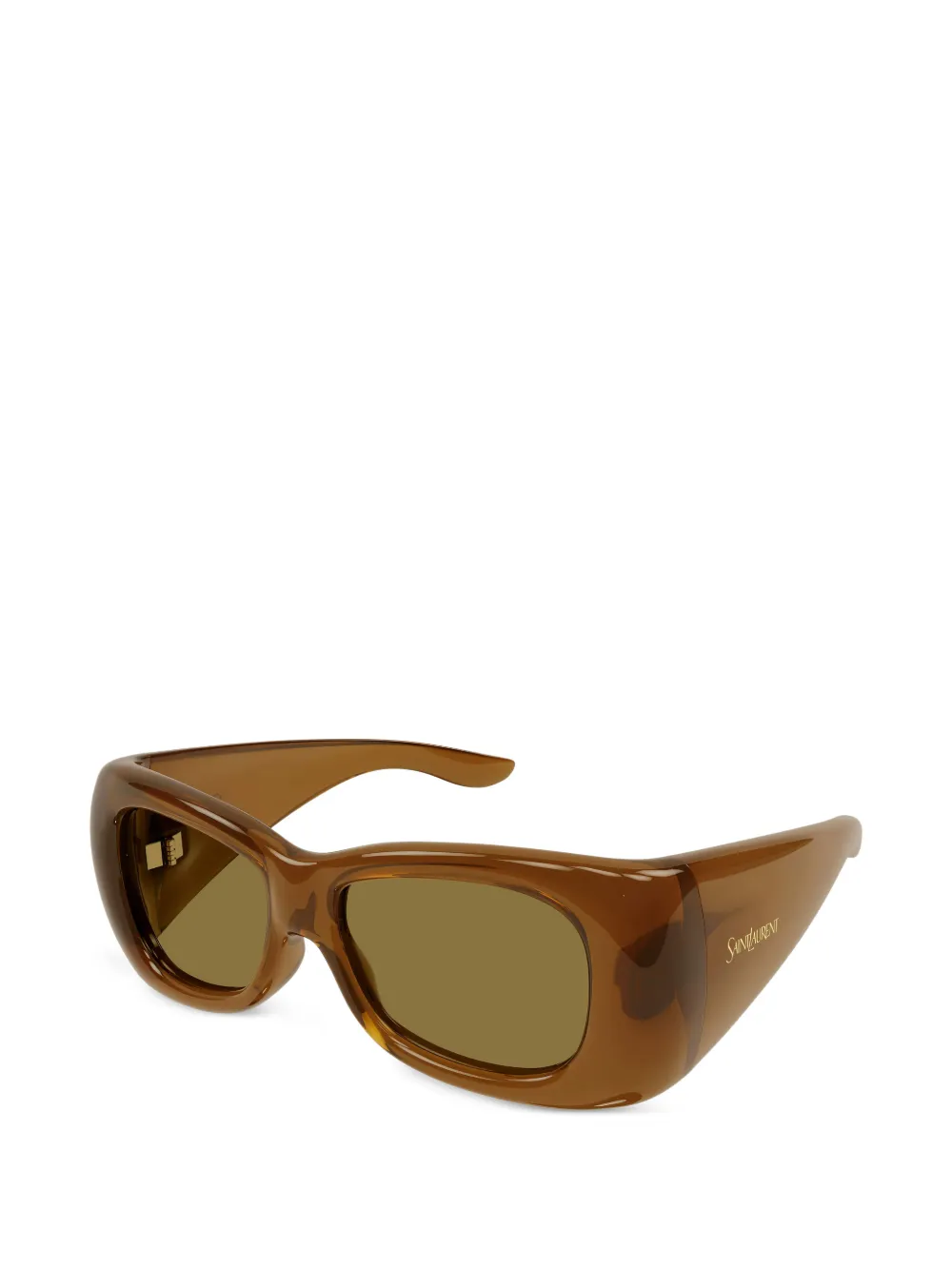 Saint Laurent Sl 901 Howl Rectangle-frame Sunglasses In Brown
