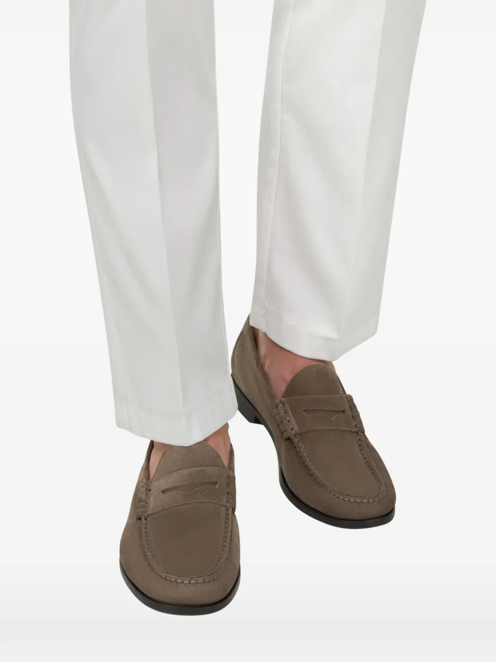 Boggi Milano suede leather loafers Bruin