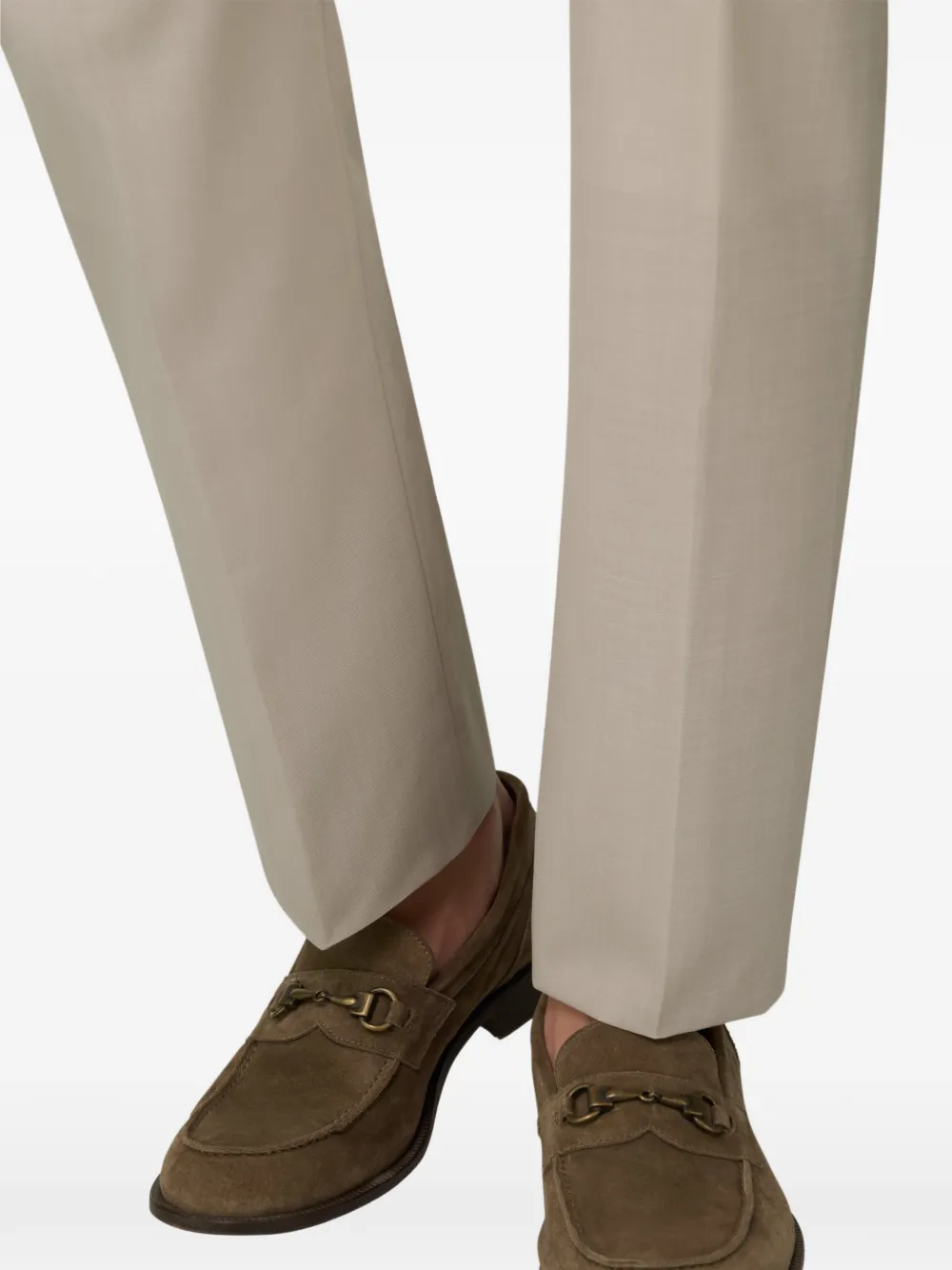 Boggi Milano suede horsebit loafers Bruin