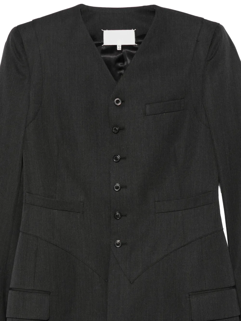 Maison Margiela Jas met enkele rij knopen en vier stiksels Grijs