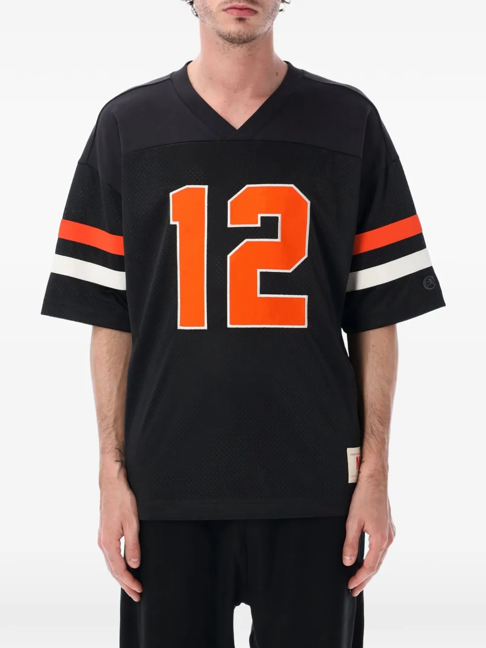 Champion mesh-panelled striped-sleeve T-shirt - Schwarz