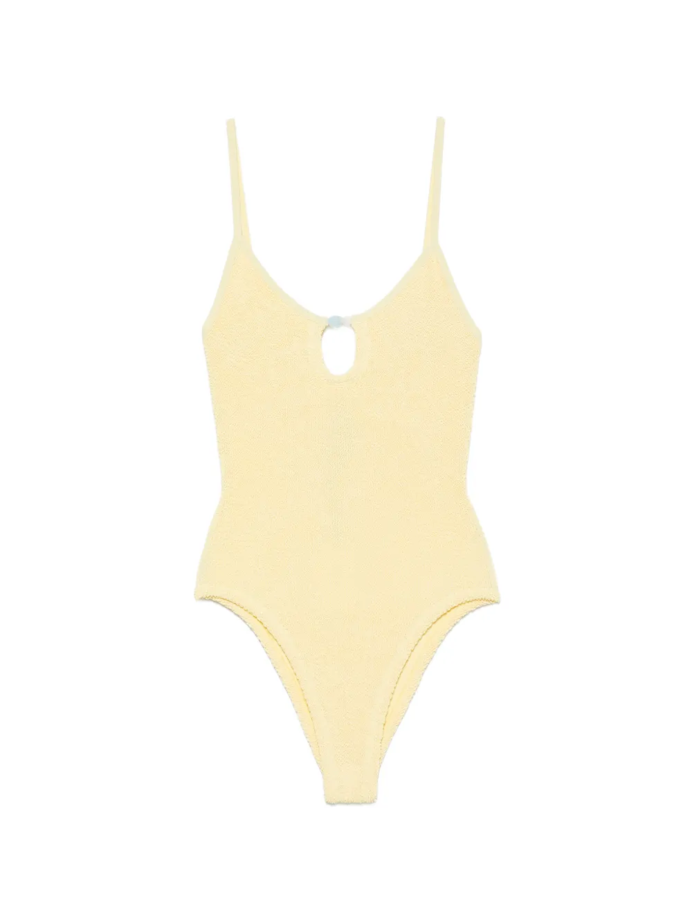 Hunza G Mia bead-embellished crinkle-effect swimsuit - Yellow