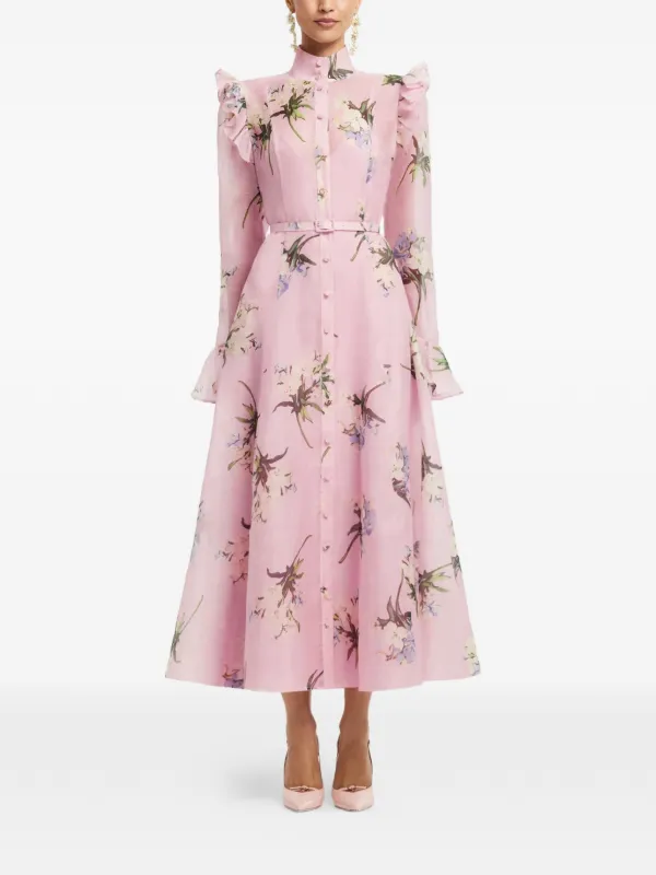 leo lin katrina dress Leo Lin - Katrina Butterfly Sleeve Midi Dress