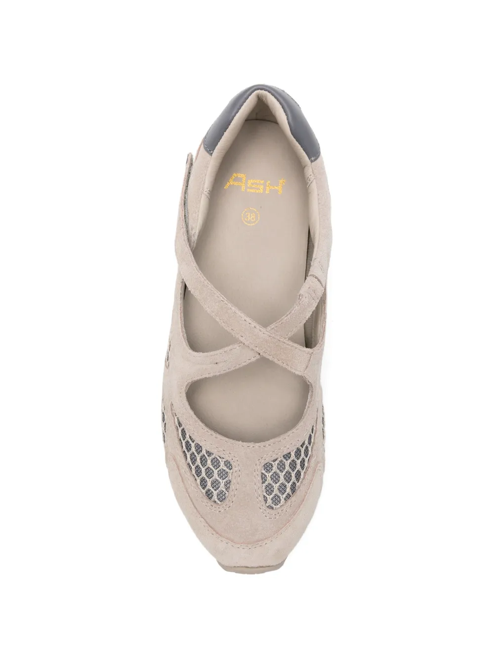 Ash touch-strap ballet flats Beige