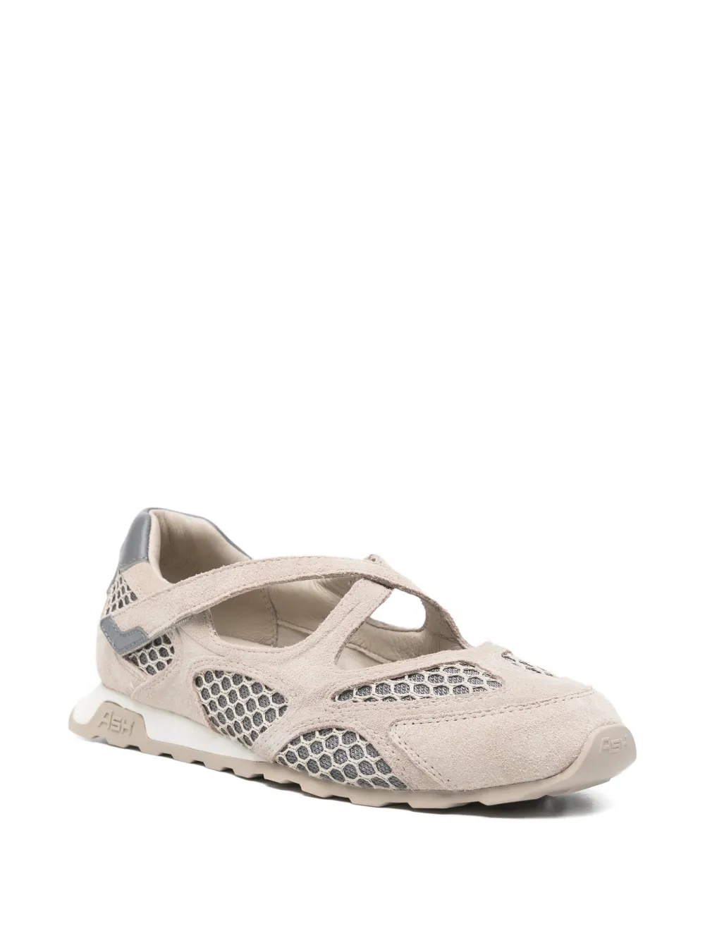 Ash touch-strap ballet flats Beige