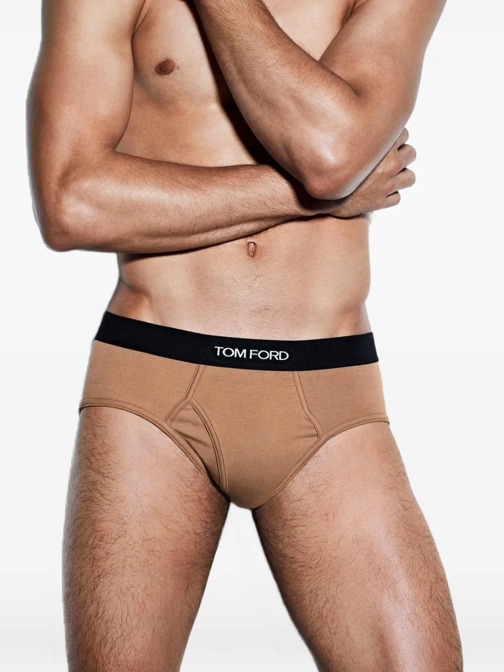 TOM FORD Slip met logoband Bruin
