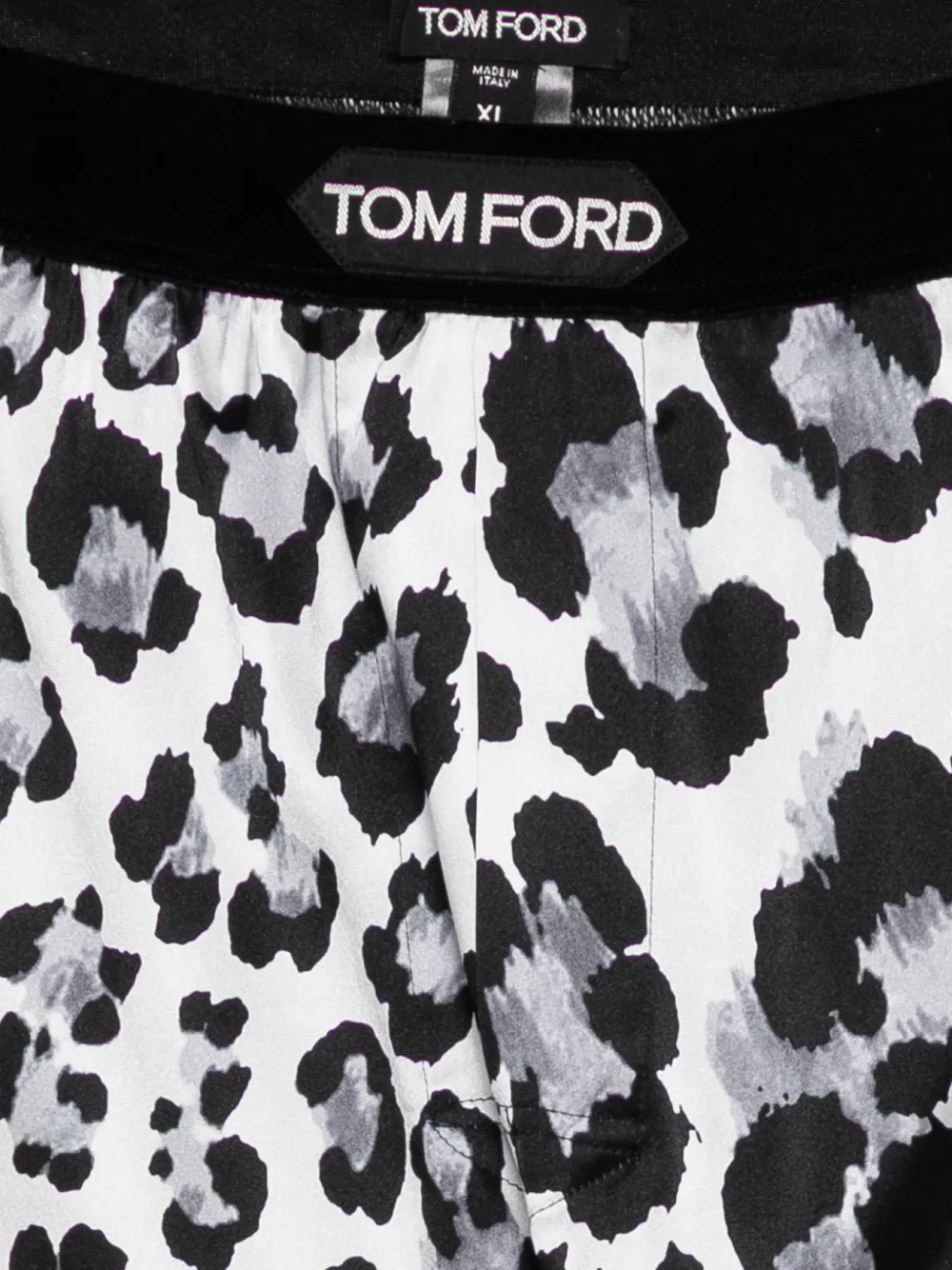 TOM FORD Boxershorts met luipaardprint van zijdemix Zwart