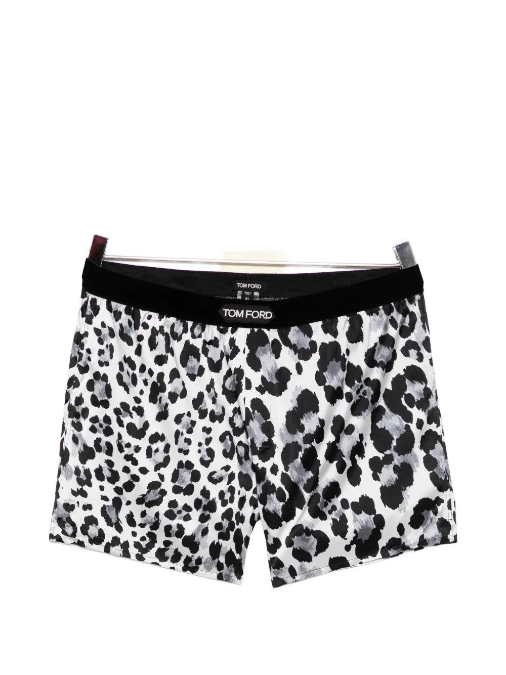 TOM FORD leopard-print silk-blend boxers - Nero