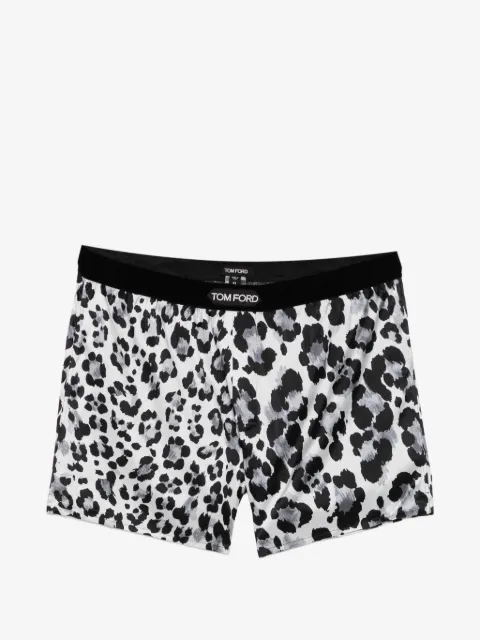 TOM FORD leopard-print silk-blend boxers