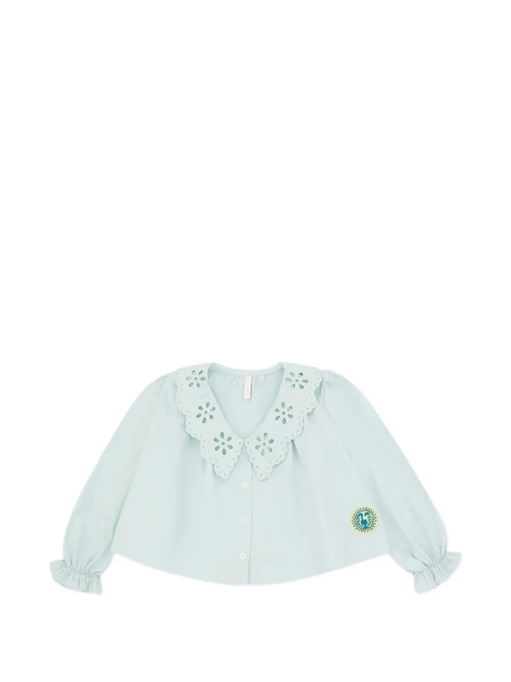 ZIMMERMANN Kids broderie-anglaise collar blouse - Blu