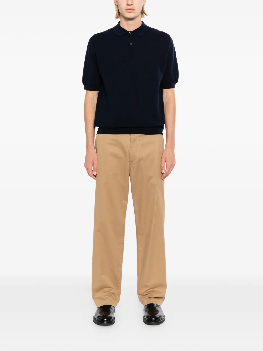 John Smedley 14Singular poloshirt Blauw
