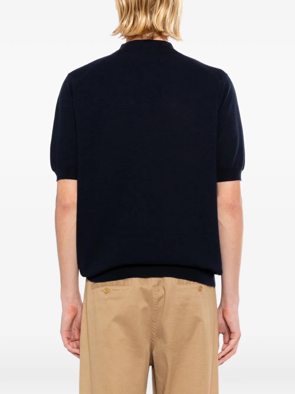 John Smedley 14Singular poloshirt Blauw