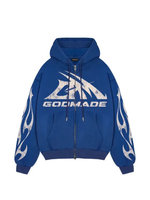 GODMADE logo-print full-zip hoodie