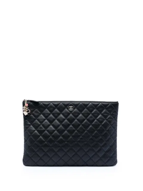 CHANEL Pre-Owned 2016-2017 Large Quilted Lambskin Casino Charms O Case clutch bag